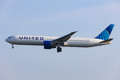 Boeing 767-400 aircraft similar to the one that struck a tractor-trailer while landing at Newark Liberty Airport Sunday