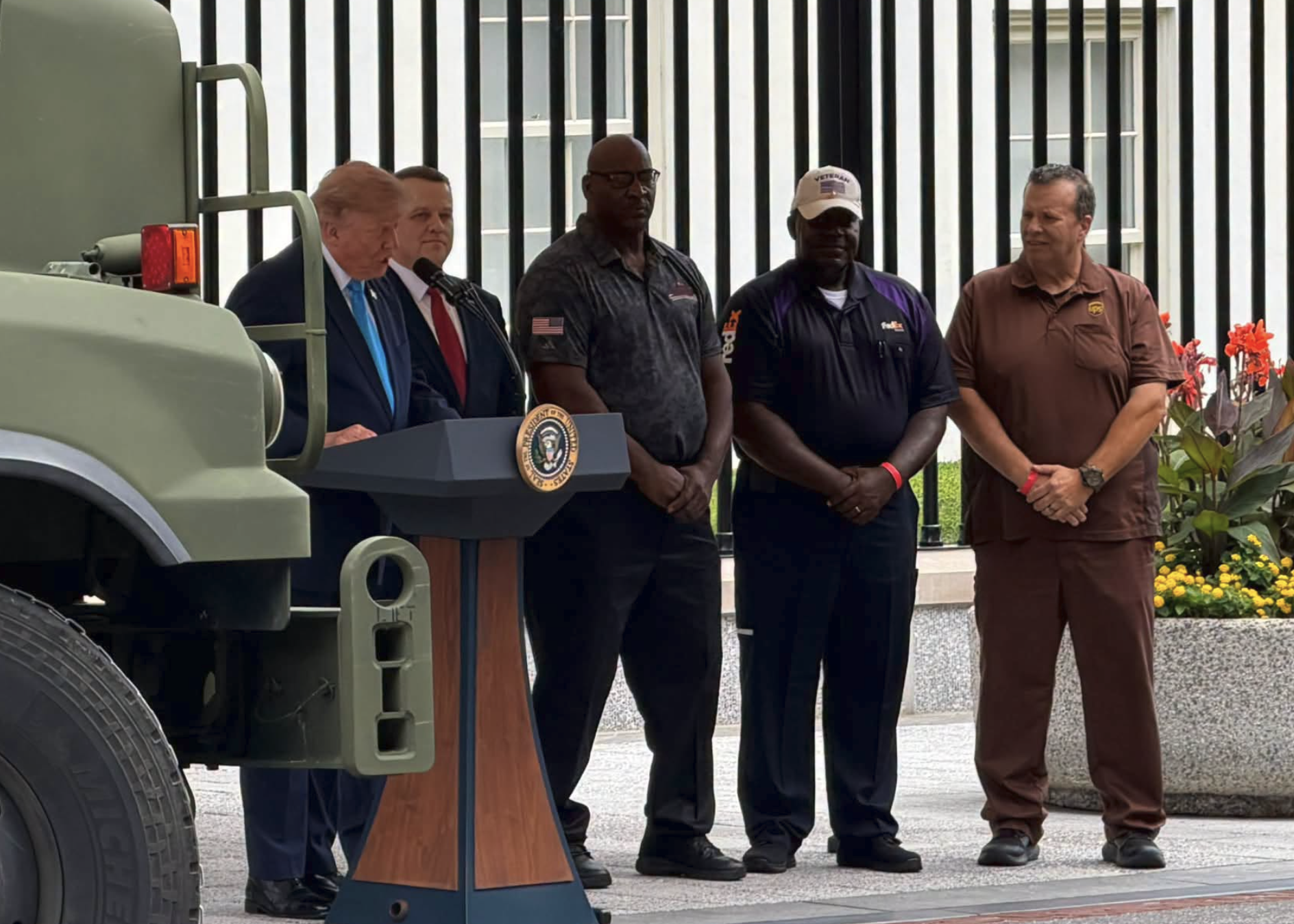 President Trump at the kickoff of the Freedom Haulers driver recruitment campain