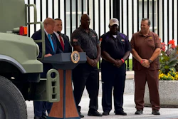President Trump at the kickoff of the Freedom Haulers driver recruitment campain