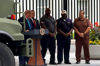 President Trump at the kickoff of the Freedom Haulers driver recruitment campain