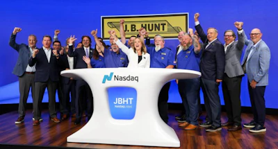 J.B. Hunt employees ring opening bell at Nasdeq