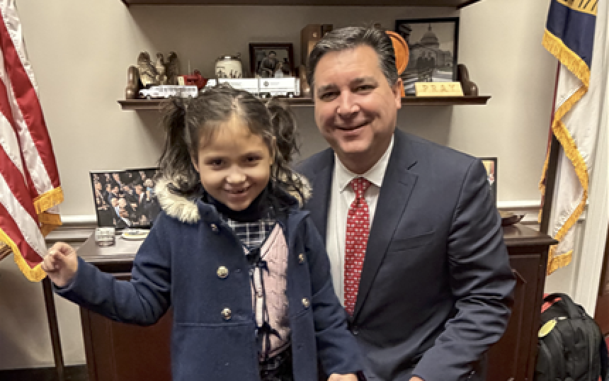 Dalilah Coleman with Rep. David Rouzer, sponsor of the bill named in her honor