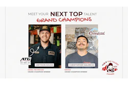 Meet Your Next Top Talent Grand Champions featuring Greydon Souza, Diesel Technician, and Christopher Mauricio, Driver, with ATG and Crawford company logos