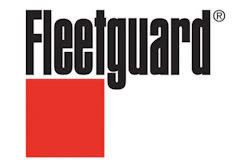Fleetguard logo with black text and red square symbol