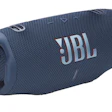 JBL Charge portable Bluetooth speaker in navy blue with textured fabric design