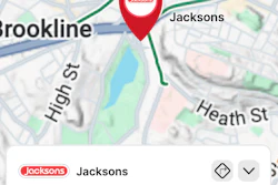 Jacksons store location on map at 47 W 13th St with station ID ICS-B0029