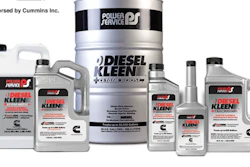 Diesel Kleen fuel treatment product line by Power Service, including bottles and drums endorsed by Cummins Inc.
